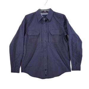 5.11 Tactical Shirt Wmns S Gray Canvas Vented Button Down Roll Tab L/S CCW 62063